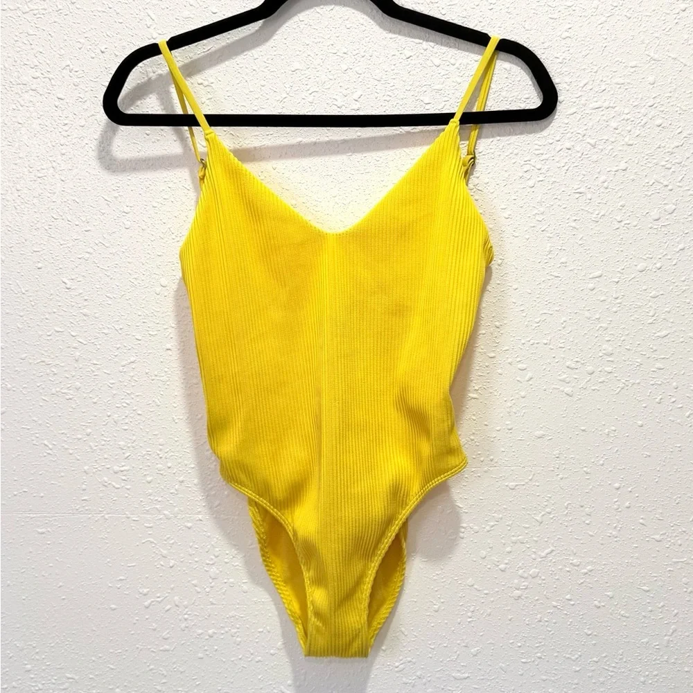Hollister Sunshine ribbed one-piece‎ Yellow Swimwear XS